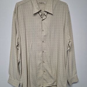 Tommy Bahama 100% Silk Cream Men's Shirt